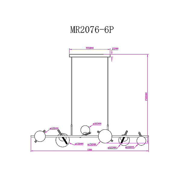 Подвесная люстра MyFar Francis MR2076-6P