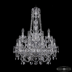 Подвесная люстра Bohemia Ivele Crystal 1411/10+5/195/h-77/2d Ni
