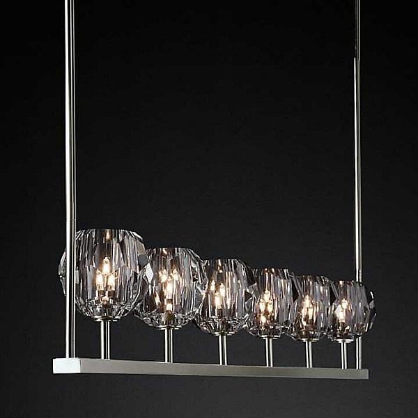 Подвесная люстра Imperium Loft Rh Boule De Cristal Linear Chandelier 6 Nickel 240203-22