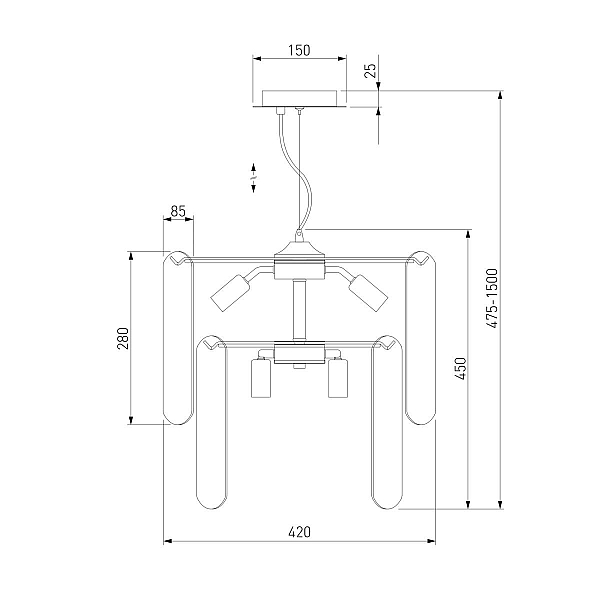 Подвесная люстра Eurosvet Claire 60170/8 золото Smart a069011