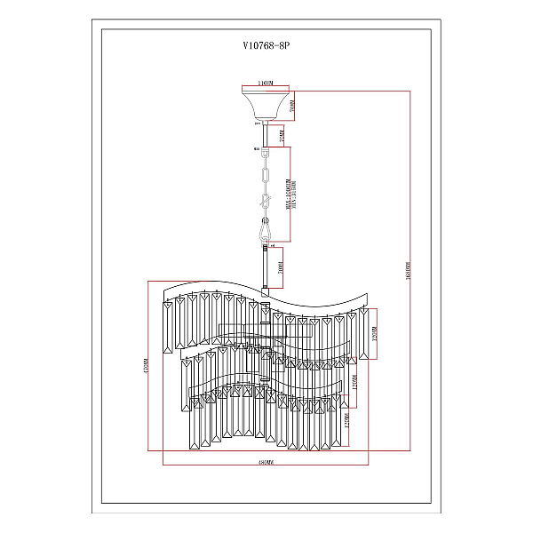 Подвесная люстра Moderli Wave V10768-8P