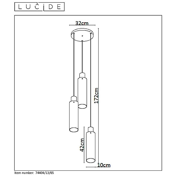 Подвесная люстра Lucide Orlando 74404/13/65