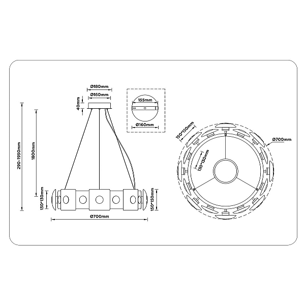 Подвесная светодиодная люстра Ambrella light High Light LH31030