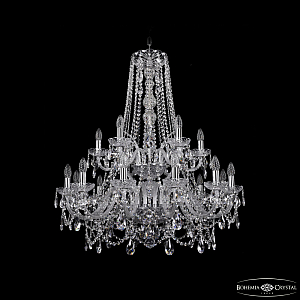 Подвесная люстра Bohemia Ivele Crystal 1411/12+6/300/h-93/2d Ni