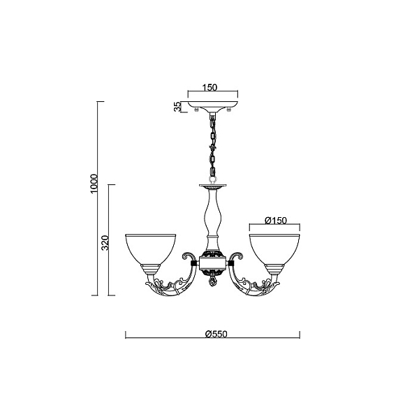 Подвесная люстра Myfar Anais MR2741-5CP