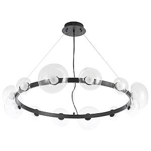 Подвесная люстра Crystal Lux BOSQUE SP12 BLACK/TRANSPARENT
