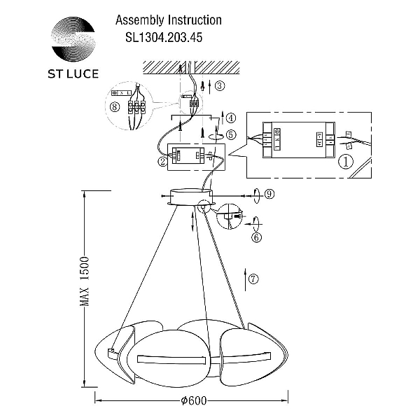 Подвесной светодиодный светильник ST Luce Etoile SL1304.203.45