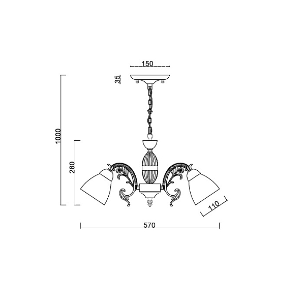 Подвесная люстра Myfar Maryse MR2721-5CP