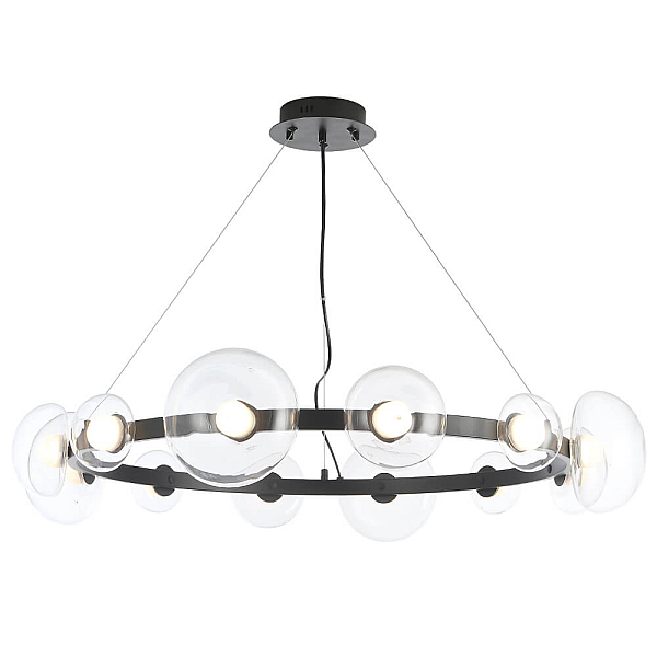 Подвесная светодная люстра Crystal Lux Bosque SP12 Black/Transparent