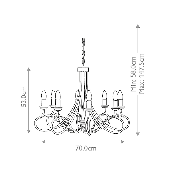 Подвесная люстра Elstead Lighting OV8-BLK-GOLD