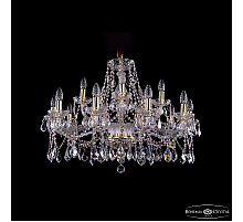 Подвесная люстра Bohemia Ivele Crystal 1413/10+5/300 G Leafs