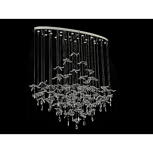 Подвесная люстра Newport 8220/140 С oval chrome, silver glass М0071480