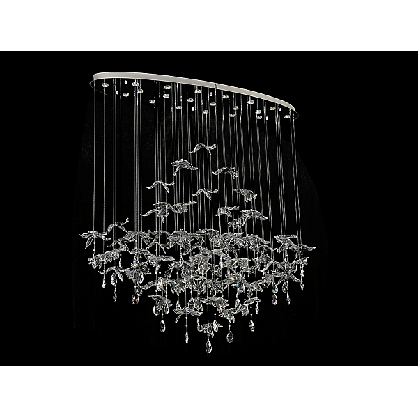 Подвесная люстра Newport 8220/140 С oval chrome, silver glass М0071480
