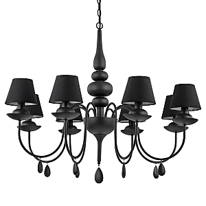Подвесная люстра Ideal Lux Blanche SP8 Nero 111896