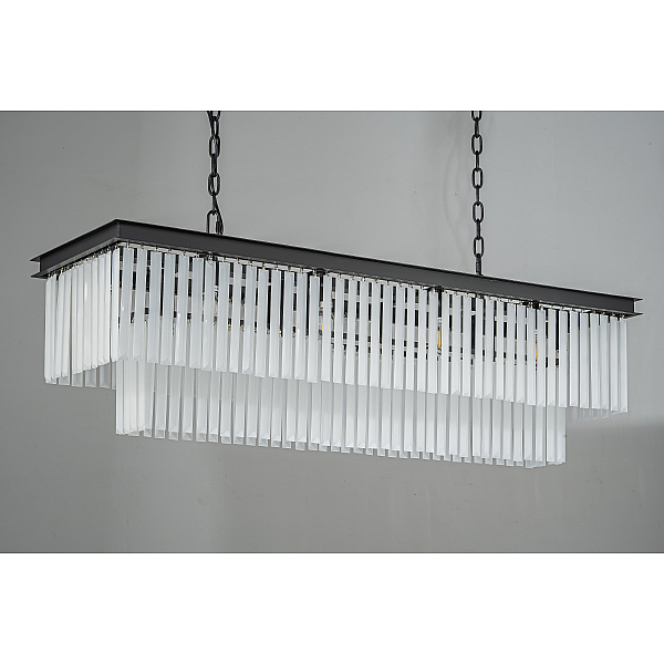 Подвесная люстра Delight Collection 1920s Odeon KR0387P-10C/P black/frost