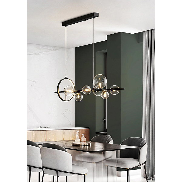 Подвесная люстра Delight Collection Art Deco Bubble KG1233P-7 black/clear