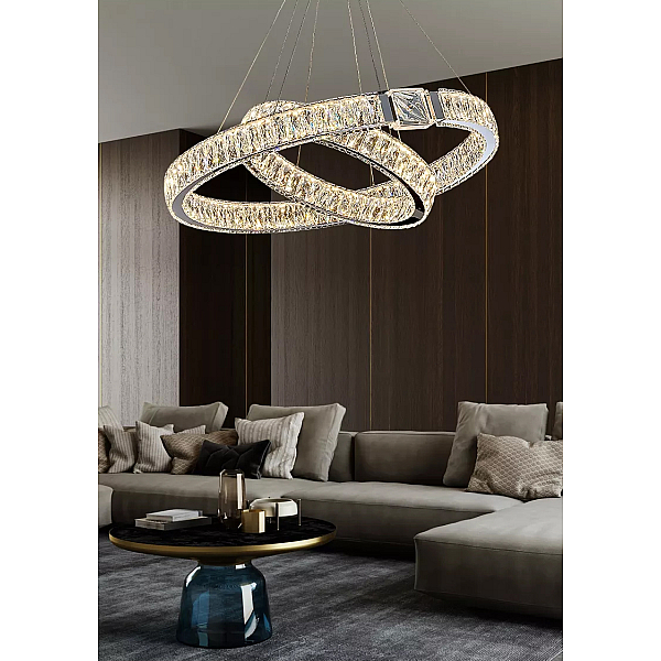 Подвесная люстра Delight Collection D8010P/2R/D800+600 silver