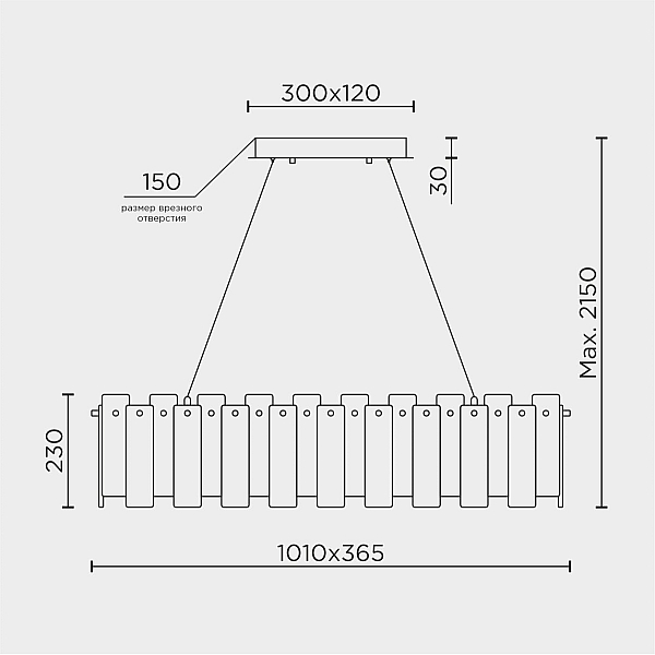 Подвесная люстра Modelux ML.6995.1000 BS