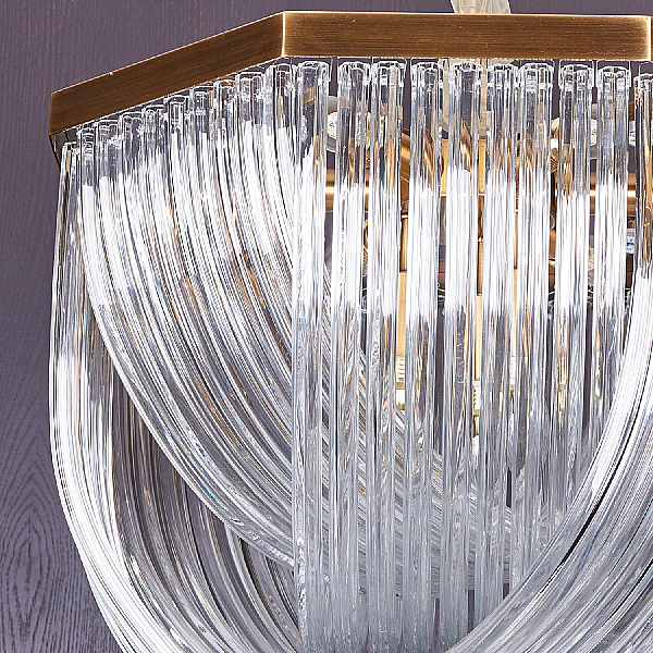 Подвесной светильник Delight Collection Murano Glass A001-554 L9 brass/clear