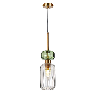 Подвесной светильник Escada Gloss 1141/1S Antique copper/Green/Clear
