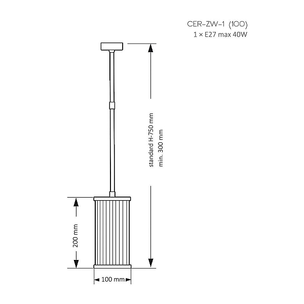 Подвесной светильник Kutek Mood Cero CER-ZW-1 (Z) 100