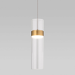 Подвесной светильник Eurosvet Lumen 50244/1 LED латунь/прозрачный a061286