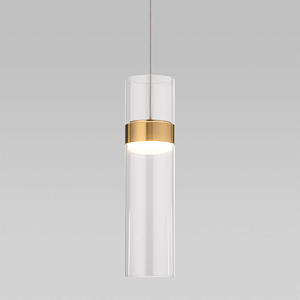 Подвесной светильник Eurosvet Lumen 50244/1 LED латунь/прозрачный a061286