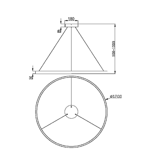 Подвесной светодиодный светильник Maytoni Rim MOD058PL-L65W3K