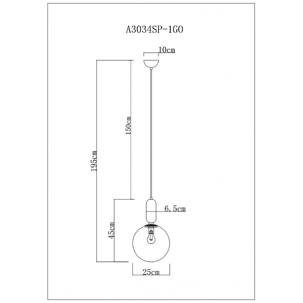 Подвесной светильник ARTE Lamp A3034SP-1GO