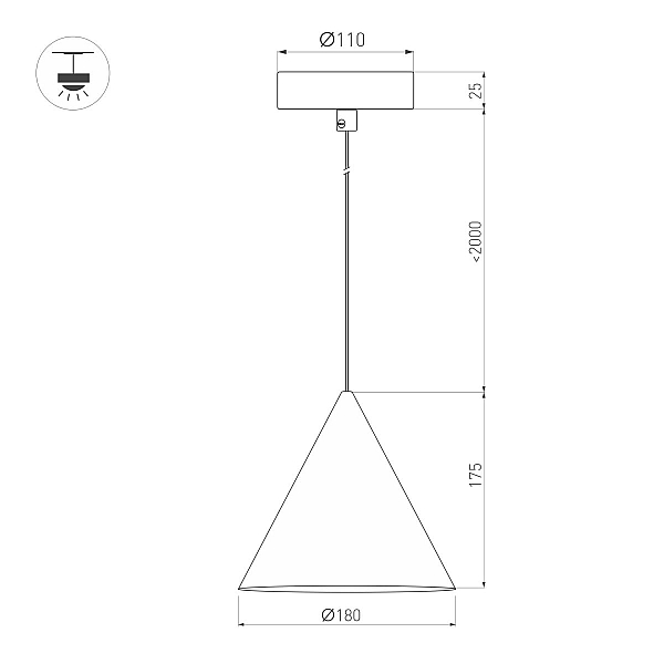 Подвесной светильник Arlight SP-MAKOTO-R180-10W Warm3000 (WH, 36 deg, 230V, TRIAC) 057205