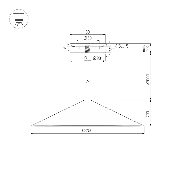 Подвесной светильник Arlight SP-MAKOTO-R750-14W Warm3000 054162