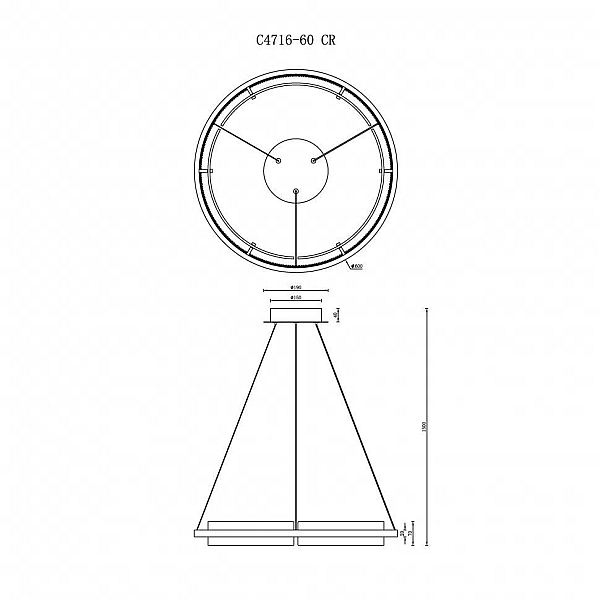 Подвесной светодиодный светильник iLedex Meridian C4716-60 CR