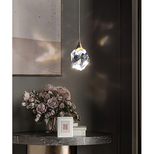 Подвесной светильник Delight Collection Crystal rock II 9701P/1 brass