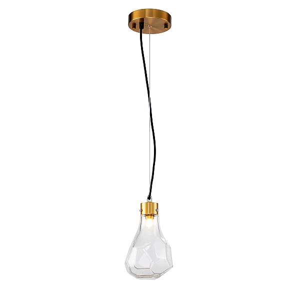 Подвесной светильник Delight Collection KR1197 KR1197P-1 brass/clear