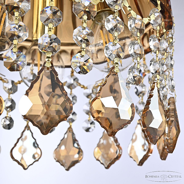 Подвесной светильник Bohemia Ivele Crystal 5478/22 G Amber/M-1G Leafs K721
