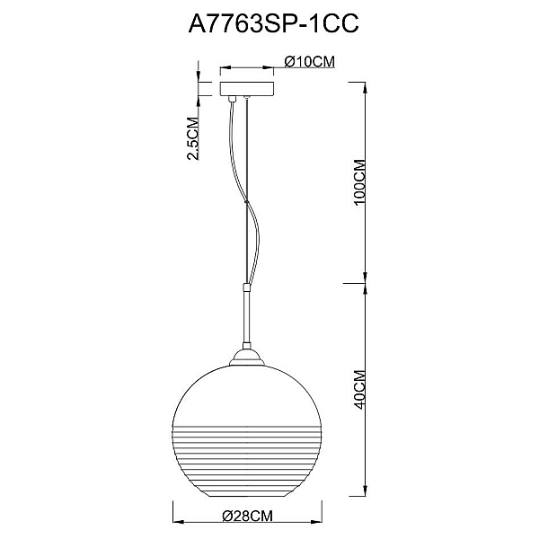 Подвесной светильник Arte Lamp Wave A7763SP-1CC