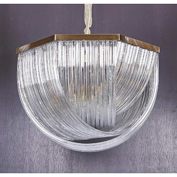 Подвесной светильник Delight Collection Murano Glass A001-800 L12 brass/clear