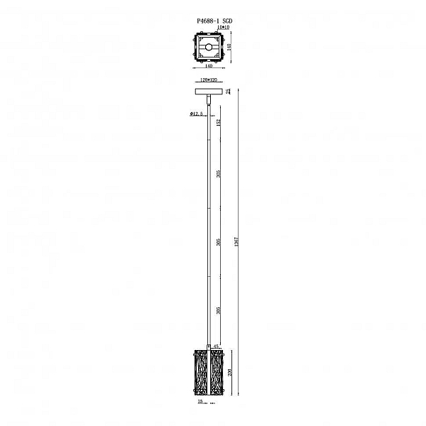 Подвесной светильник iLamp Panorama P4688-1 SGD