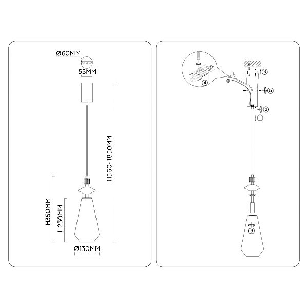 Подвесной светильник Ambrella Light High Light Ceramo Modern LH53301