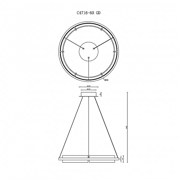 Подвесной светодиодный светильник iLedex Meridian C4716-60 GD