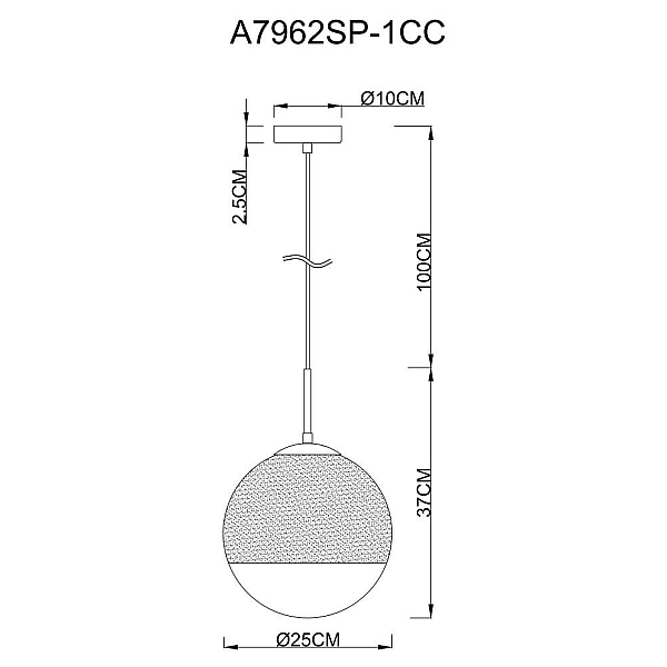 Подвесной светильник Arte Lamp Jupiter Chrome A7962SP-1CC
