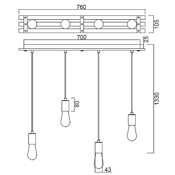 Подвесной светильник Vele Luce Tendenza VL6492P14