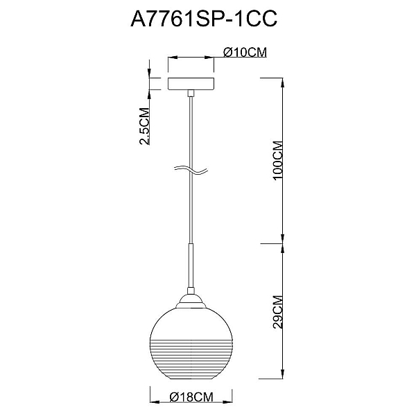 Подвесной светильник Arte Lamp Wave A7761SP-1CC