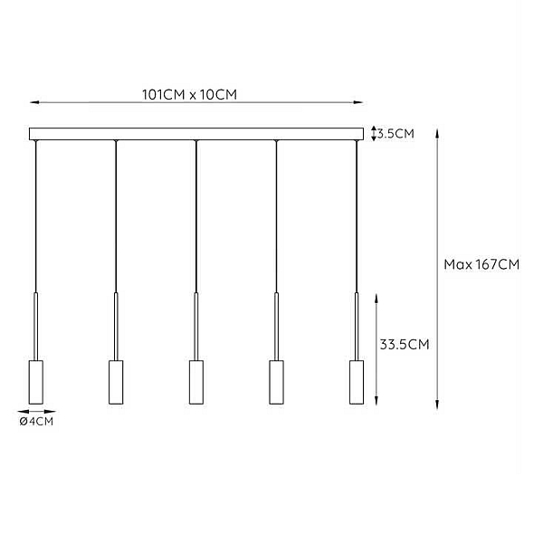 Подвесной светодиодный светильник Lucide Tubule 24401/35/30