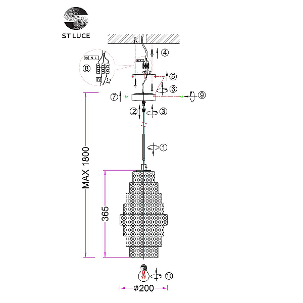 Подвесной светильник ST Luce REXITE SL1001.103.01