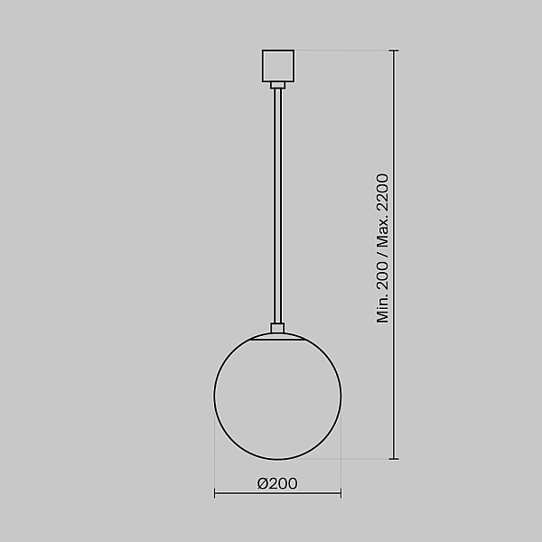 Подвесной светодиодный светильник Maytoni Technical Luna P039PL-5W4K-20-B