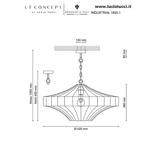 Подвесной светильник Lucia Tucci Industrial 1825.1