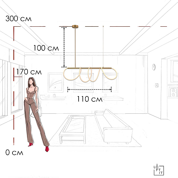 Подвесной светильник LOFT IT Thread 10388P/A Brass