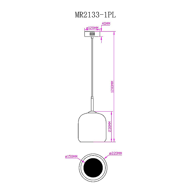 Подвесной светодиодный светильник MyFar Charlie MR2133-1PL