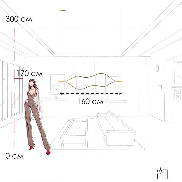 Подвесной светильник Loft IT Tape Light 10403/1600 AB